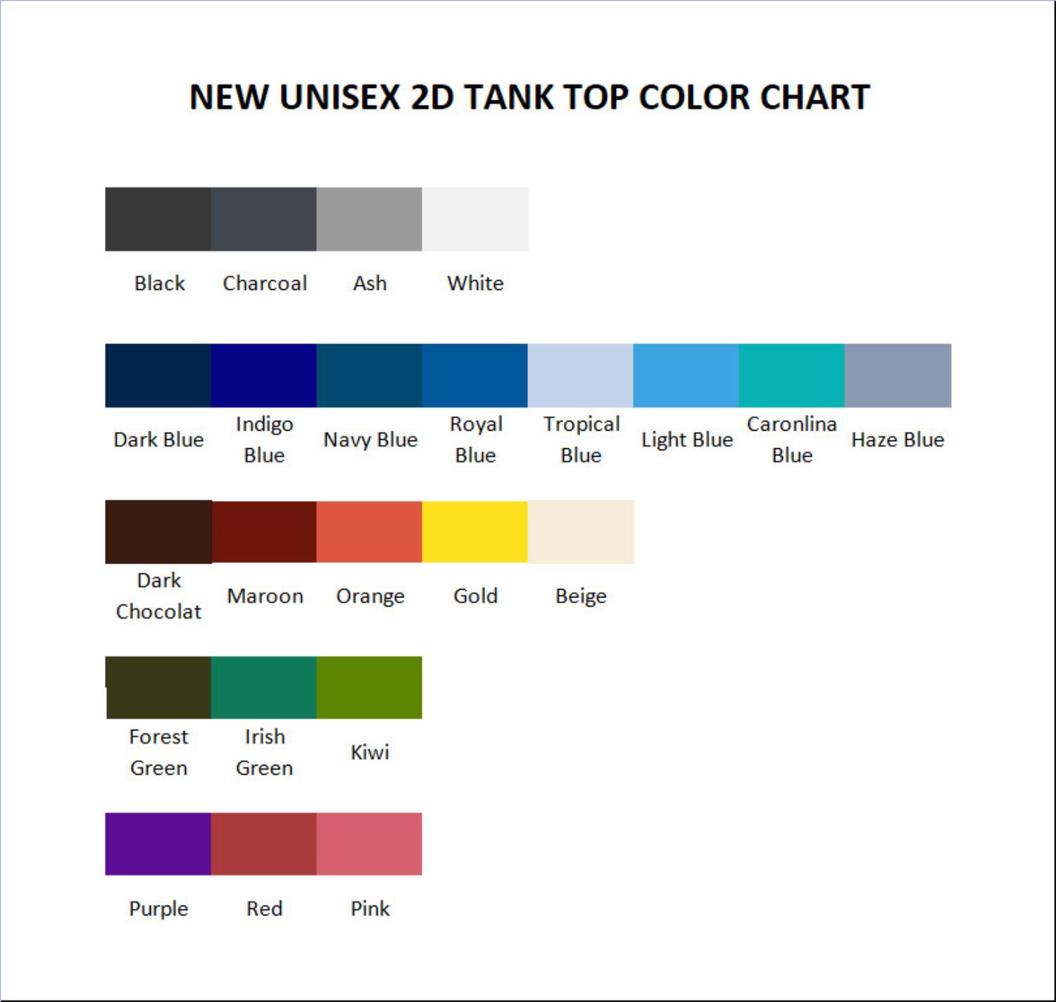 tank top color chart - Deftones UK Store