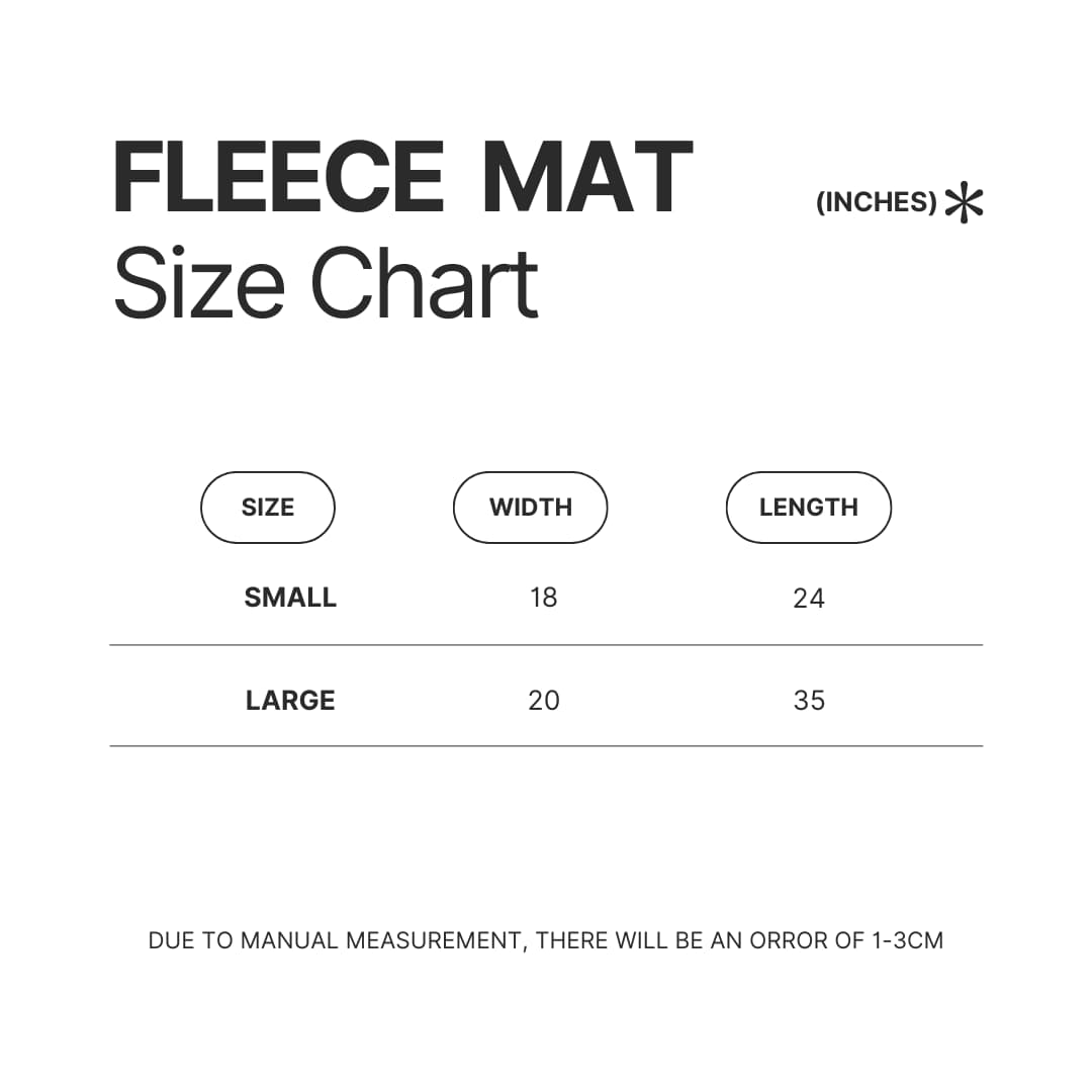 Fleece Mat Size Chart - Deftones UK Store