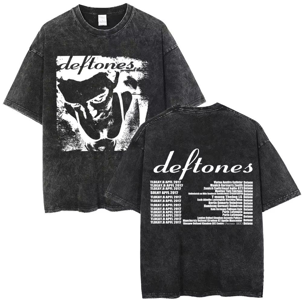 Deftones Black Cat Sketch Mineral Washed T-shirt