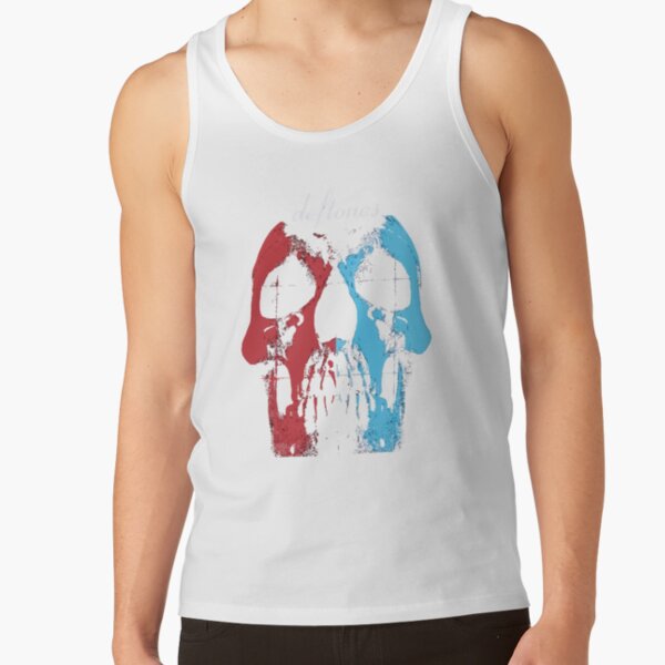 Blue And Red Mask Artwork Tank Top - Image 2