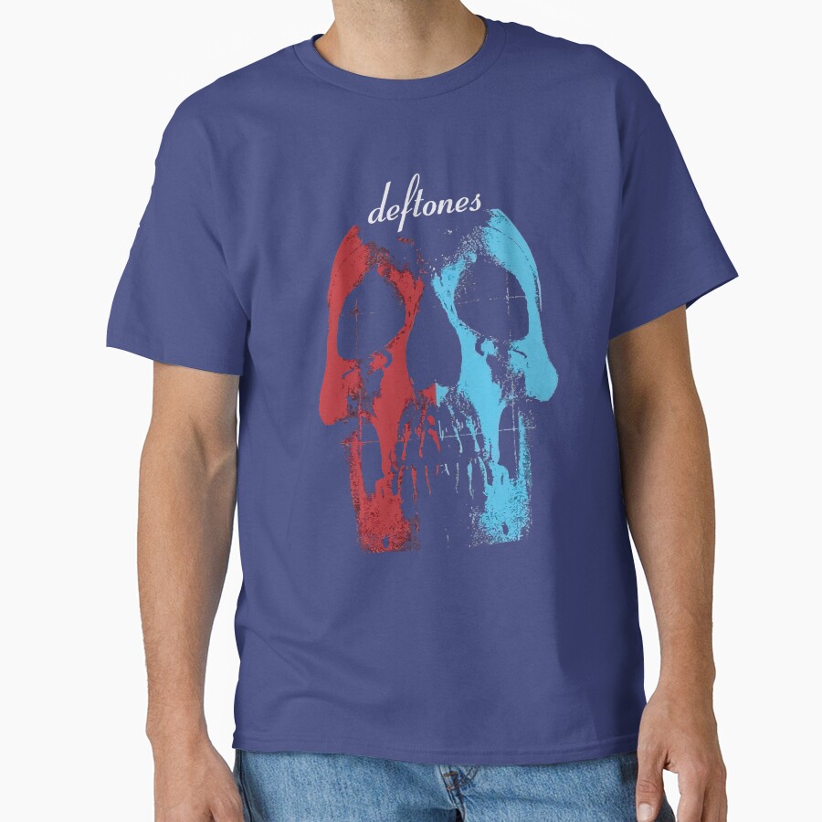 Blue And Red Mask Artwork T-shirt - Image 4