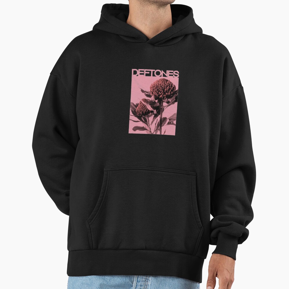 Deftones Pink Waratah Flower Hoodie - Image 2